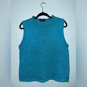 Vintage Woolrich Women’s Pullover Wool Knit Sweater Vest Turquoise Size Medium